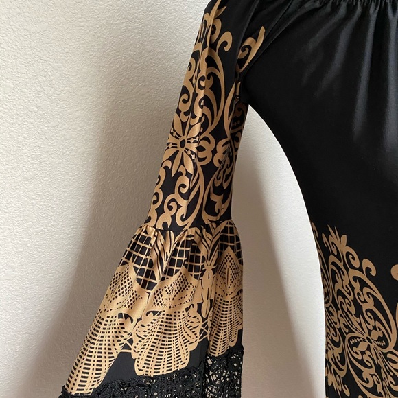 Black Print Dress Size Small NWOT - Picture 3 of 5